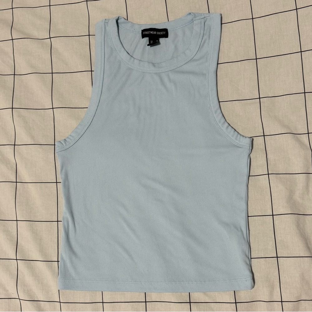 Blue tank top Baby blue Light blue pastel blue casual cute